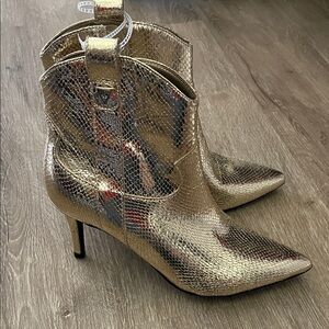 Guess Metallic Gold Heeled Boots